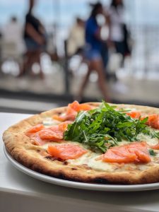 Salmon pizza